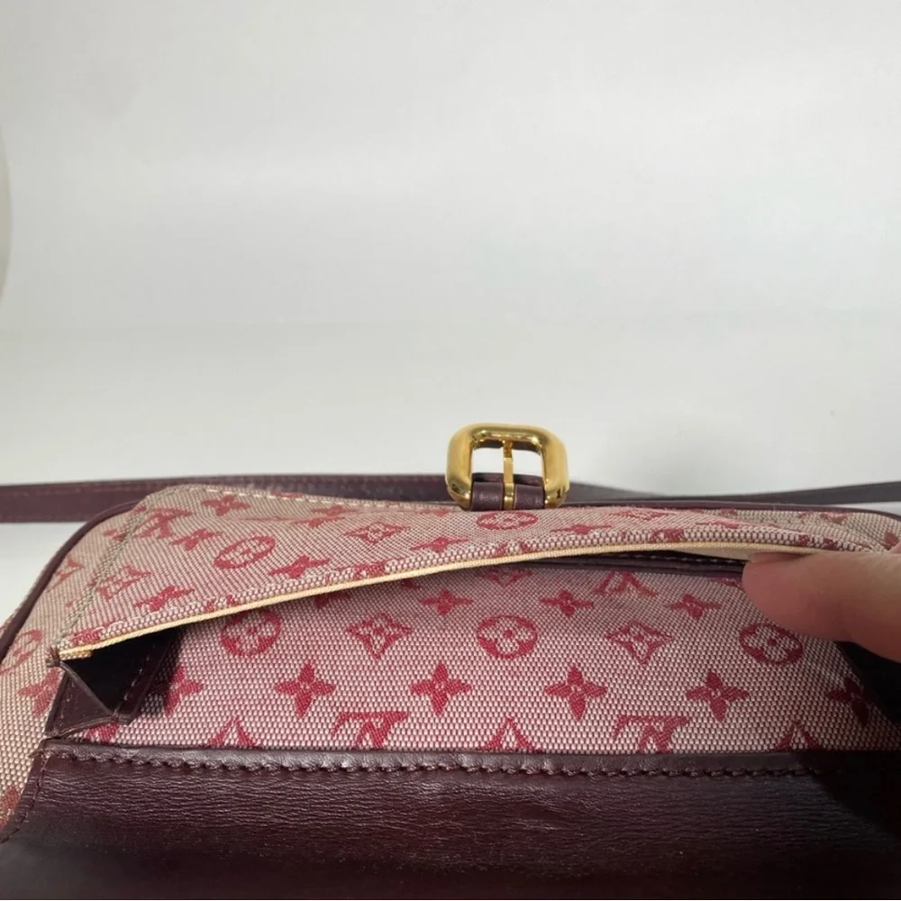 Authentic Louis Vuitton LV Shoulder Bag Juliette Red Monogram Minilin - Picture 12 of 15